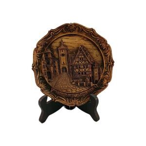 Vintage Rothenburg Plonlein Wood Carving Plaque